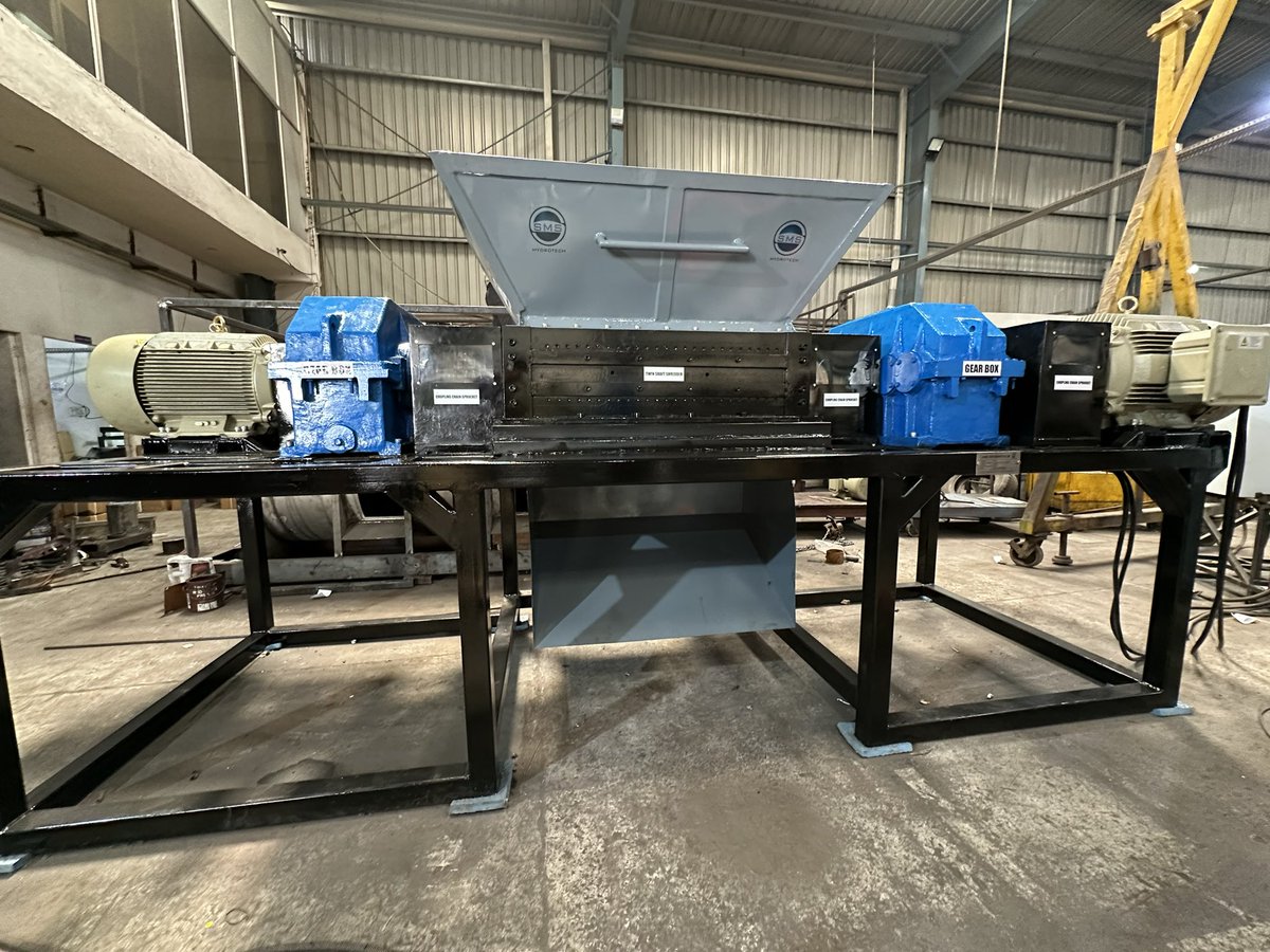 SMS_Hydrotech's tweet image. 750kg/hr SH 700 Twin Shaft Heavy Duty Shredder for Raffia Bags/Cement Bags/MSW/RDF

#shreddingmachine #recycling #twinshaftshredder #sdg2030 #wastemanagement #plasticrecycling #plasticwastemanagement #plasticpollution #shreddermachine #plasticshredder #shredder