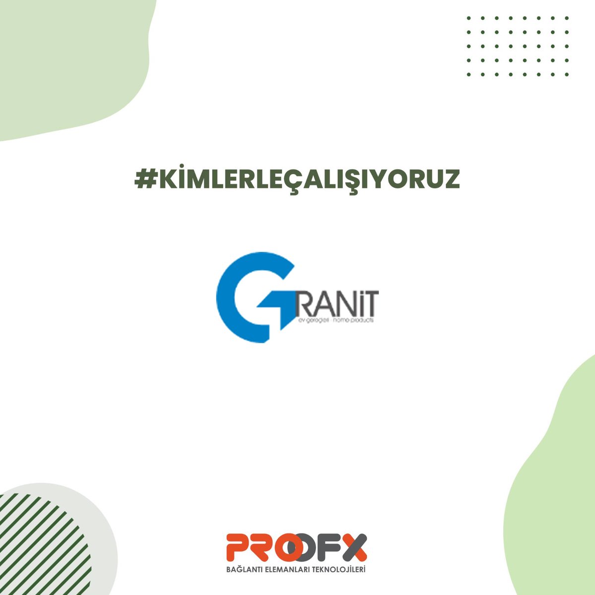 #REFERANSLARIMIZ

Dayanıklı tüketim malları ve ev gereçleri alanında Türkiye’nin en büyük kurumlarından Granit ile çalışıyoruz.

#Proofx #Proofile #Prooftech #BağlantıElemanları #BağlantıTeknolojileri #Carport #SolarBağlantı #YaşamHattı #Referanslarımız