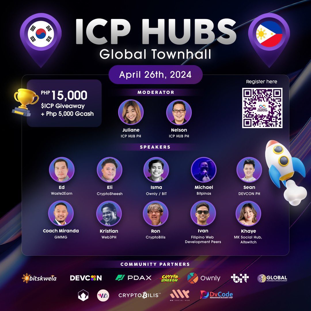 ABANTE BABAE 🙆‍♀️

Napahanay tayo sa mahuhusay na tao sa Crypto Space PH. 📣 

Hey, socials! This is Kaye, founder of @mksocialhub

I’m inviting you to join the 1st @ICPHUBS Global Townhall this Friday, April 26th, 9PM GMT+8.

Register here! lu.ma/icp-global-tow…

#mksocialhub