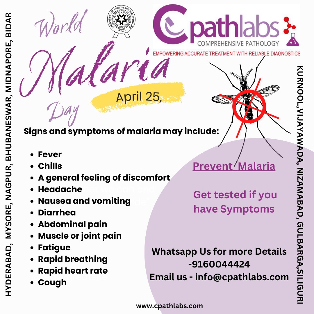 cpathlabs's tweet photo. WhatsApp Us: 9160044424
For more information or to schedule a test.
#CpathLabs #WorldMalariaDay
#MalariaTesting #KnowYourStatus
#MalariaAwareness #GetTested
#EndMalaria #HealthForAll #PreventMalaria #StaySafe https://t.co/Qsd4xolAVr