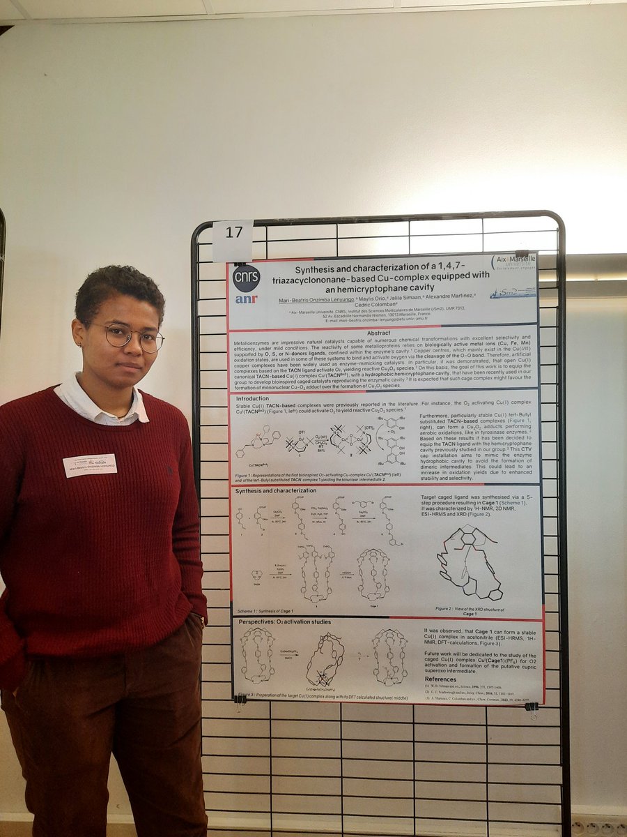 There is still time to come and chat with Beatris @BenjaminsFrien2 (poster №17) about bioinspired copper complexes at @FrenchBIC_CNRS meeting.