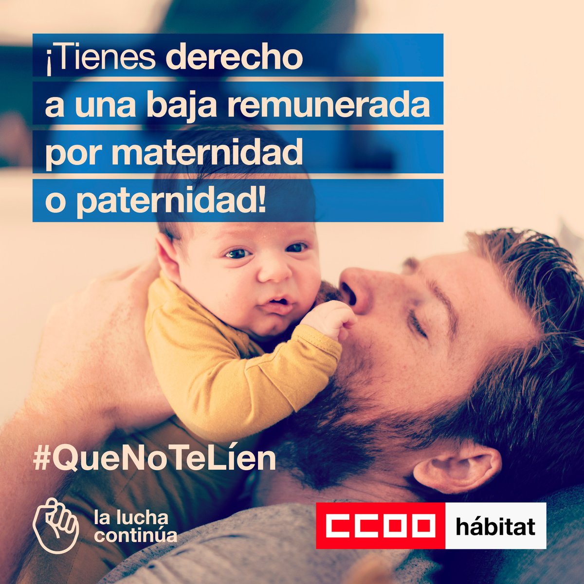 👉Las personas trabajadoras tienen #derecho a la baja por #maternidad o #paternidad, 16 semanas, 6 de disfrute inmediato y 10 en el año tras el parto, adopción o acogimiento. Así #QueNoTeLíen. ¡Tienes derecho a tu baja por maternidad o paternidad. ¡Conoce tus #derechoslaborales!