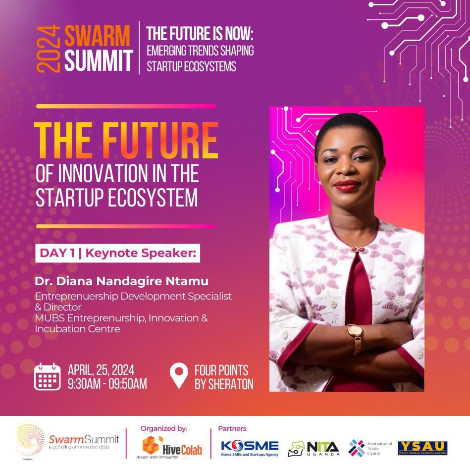 We have Dr Diana Nandagira Ntamu speaking to us about the future of innovation in the startup Ecosystem. We are live at four points. #swarm24 Or you can live stream on; youtube.com/live/vLQGHumJc