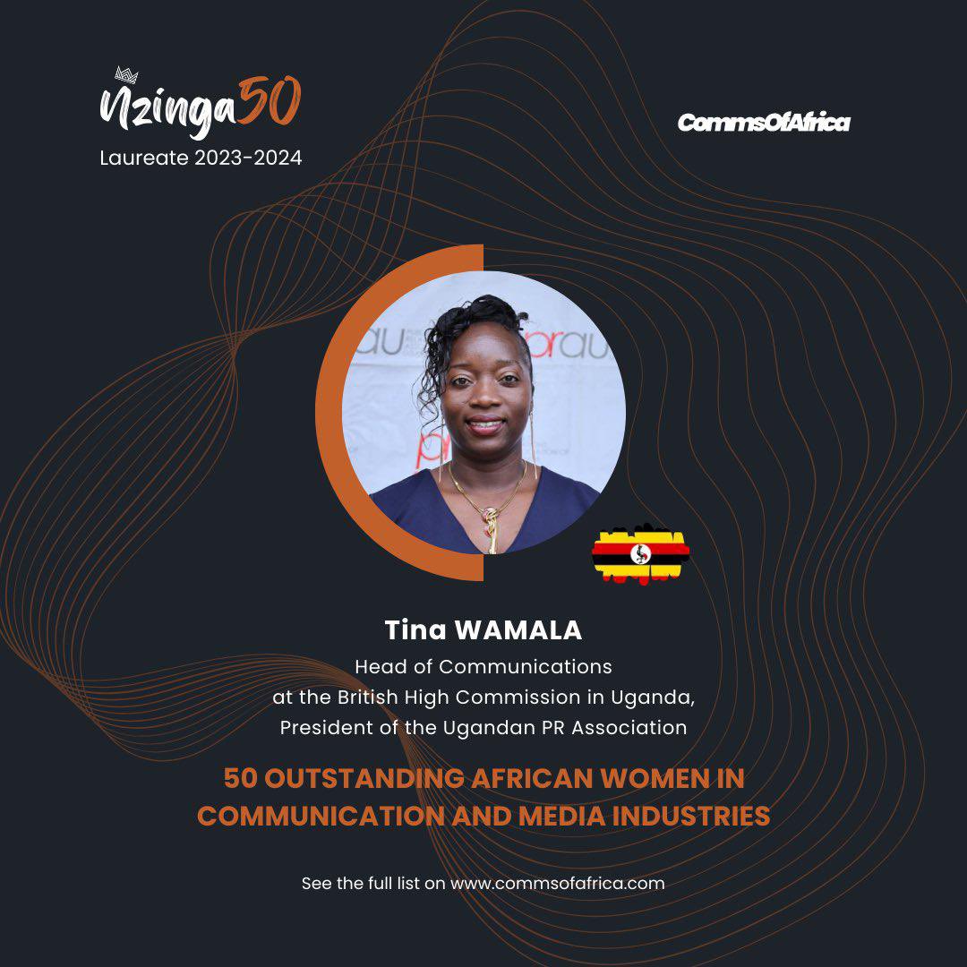 Congratulations our beloved @tina_wamala for being an exceptional African woman making waves in Uganda's communication and media industries! Your talent, dedication, and trailblazing spirit inspires us all. Here's to your continued success and impact! @UKinUganda @PRAU_Uganda