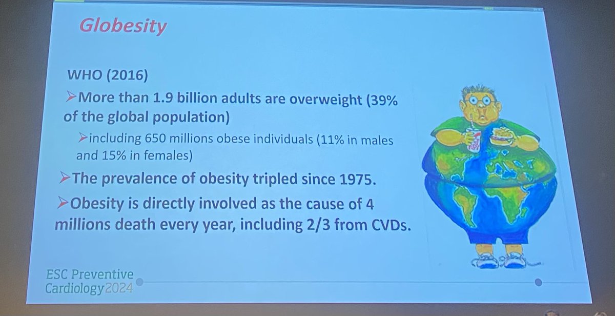 Wow some important facts on #globisty The slides just sums it up.#world #crisis 📈 #cardiovascular #risk #ESCPrev2024 congress @vass_vassiliou @AnastasiaSMihai @DrMarthaGulati