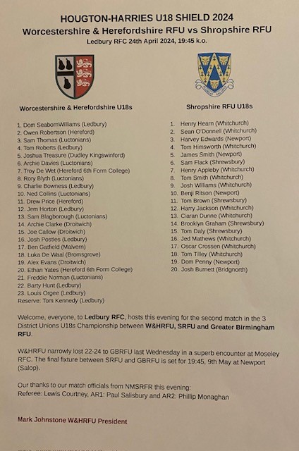 Congratulations to Drew a former Aylestone student who played for Worcestershire &amp; Herefordshire v Shropshire. Drew had a great game and found himself on the winning side. #ProudAYLE