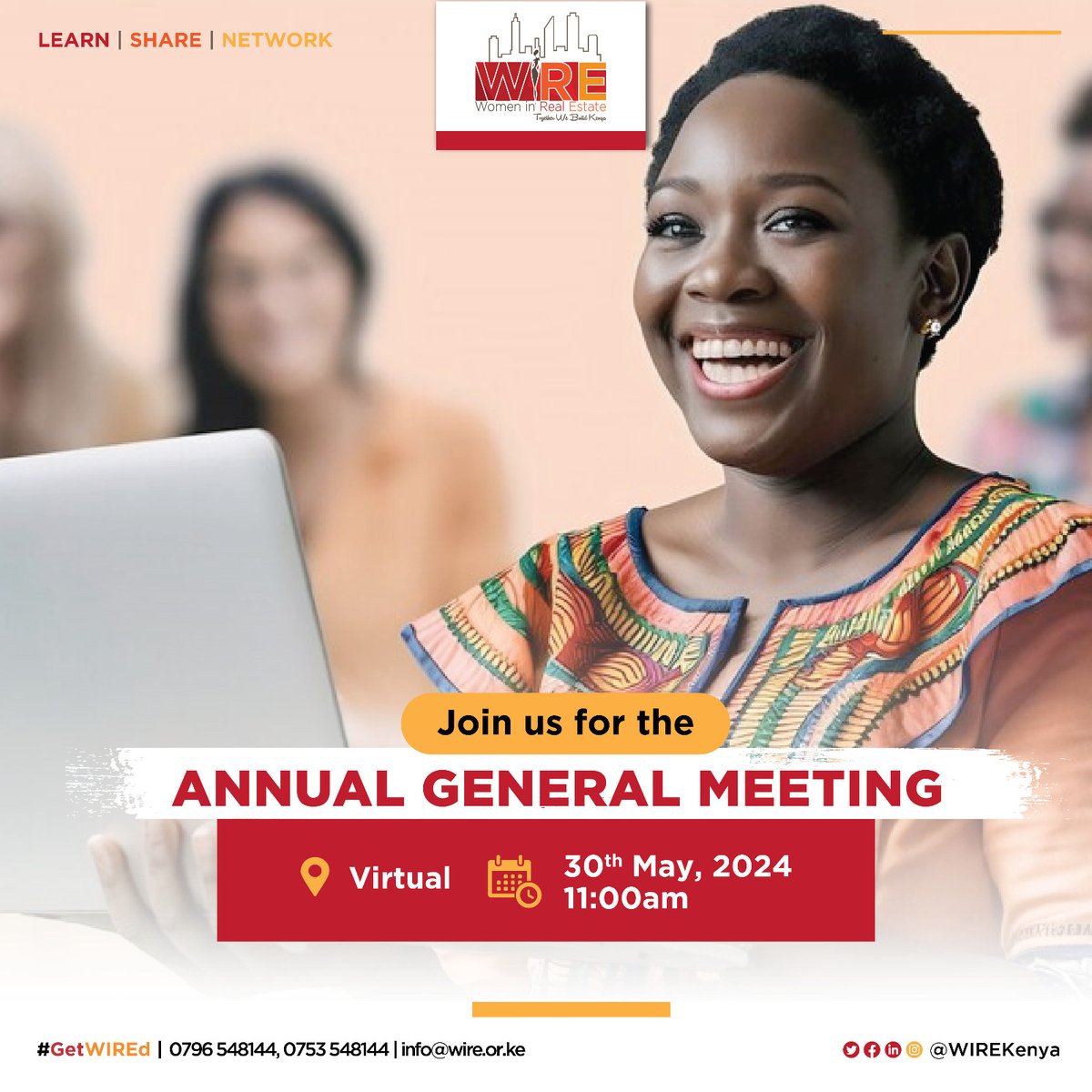 📢 Save the date!

Our Annual General Meeting is coming up. Join us virtually on 30th May from 11:00 am and be part of shaping our future. The agenda, Zoom link and the annual report will be provided beforehand. Don't miss out – your voice matters!

#GetWIREd