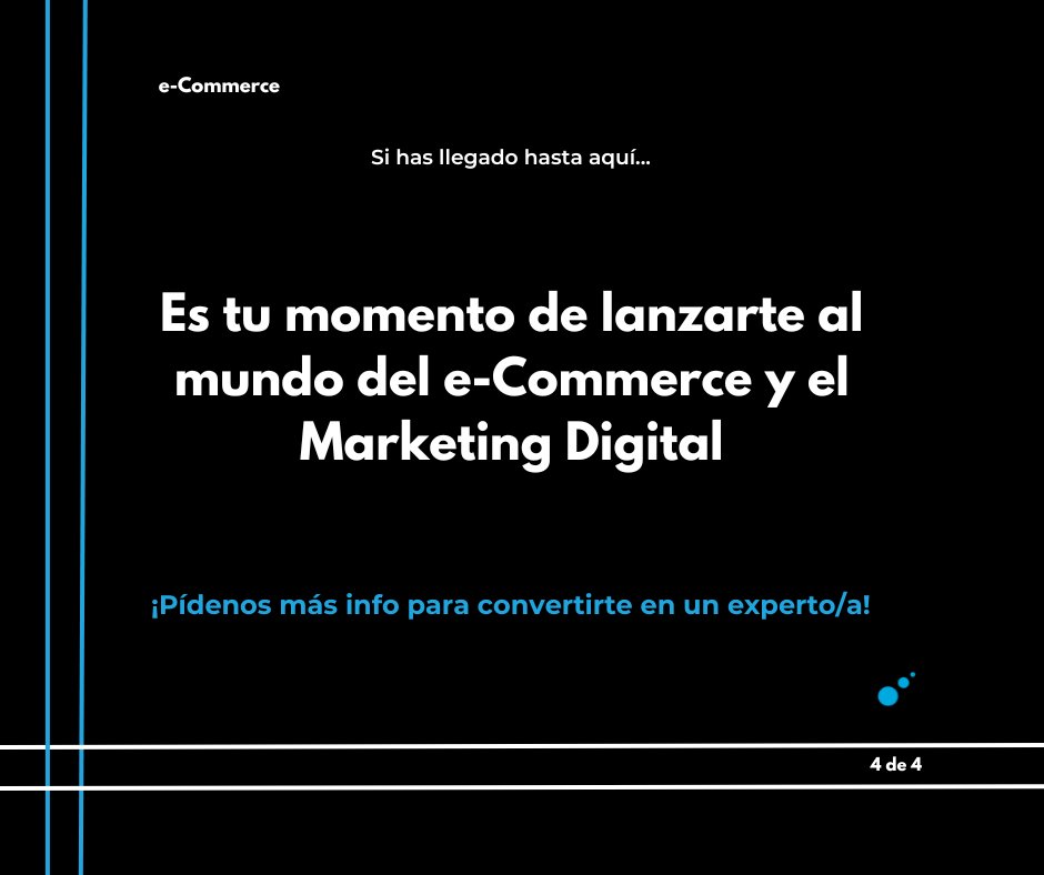 Tenga el tamaño que tenga tu empresa o marca, el e-Commerce es el 'place to be'. Súbete al tren(d) de la digitalización y conviértete en un experto en el sector del marketing digital. 

¿No sabes cómo? ¡Te lo contamos! ⬇️

Sigue deslizando 🤗