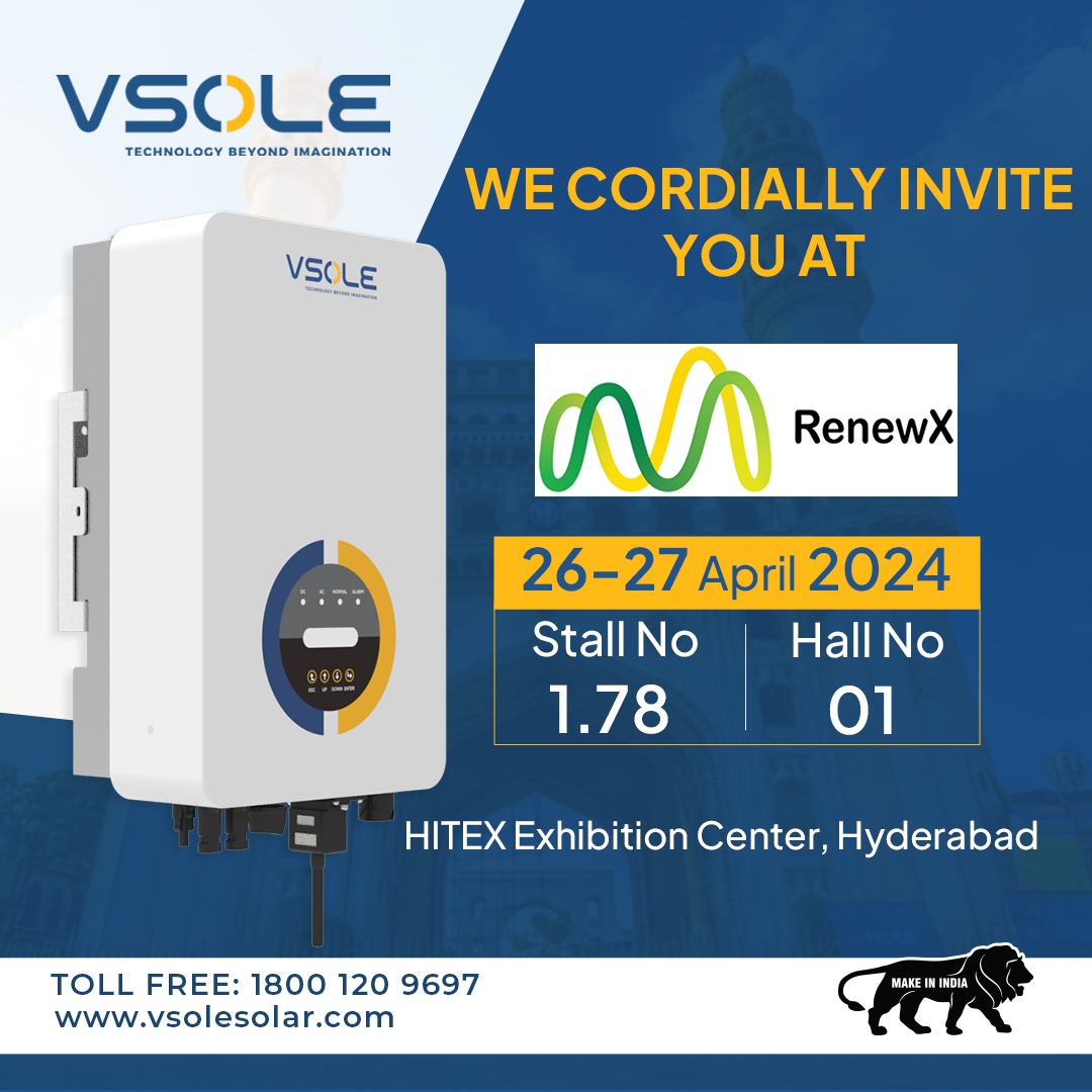 We cordially invite you at RenewX

Date - 26 & 27 April 2024
Venue - HITEX Exhibition Center, Hyderabad
Stall no - 1.78
Hall no 1

Do visit us.

#solarinverter #energyefficient #lowcost #environmentfriendly #sustainable #solarinstallation #solarsolutions #solarrevolution