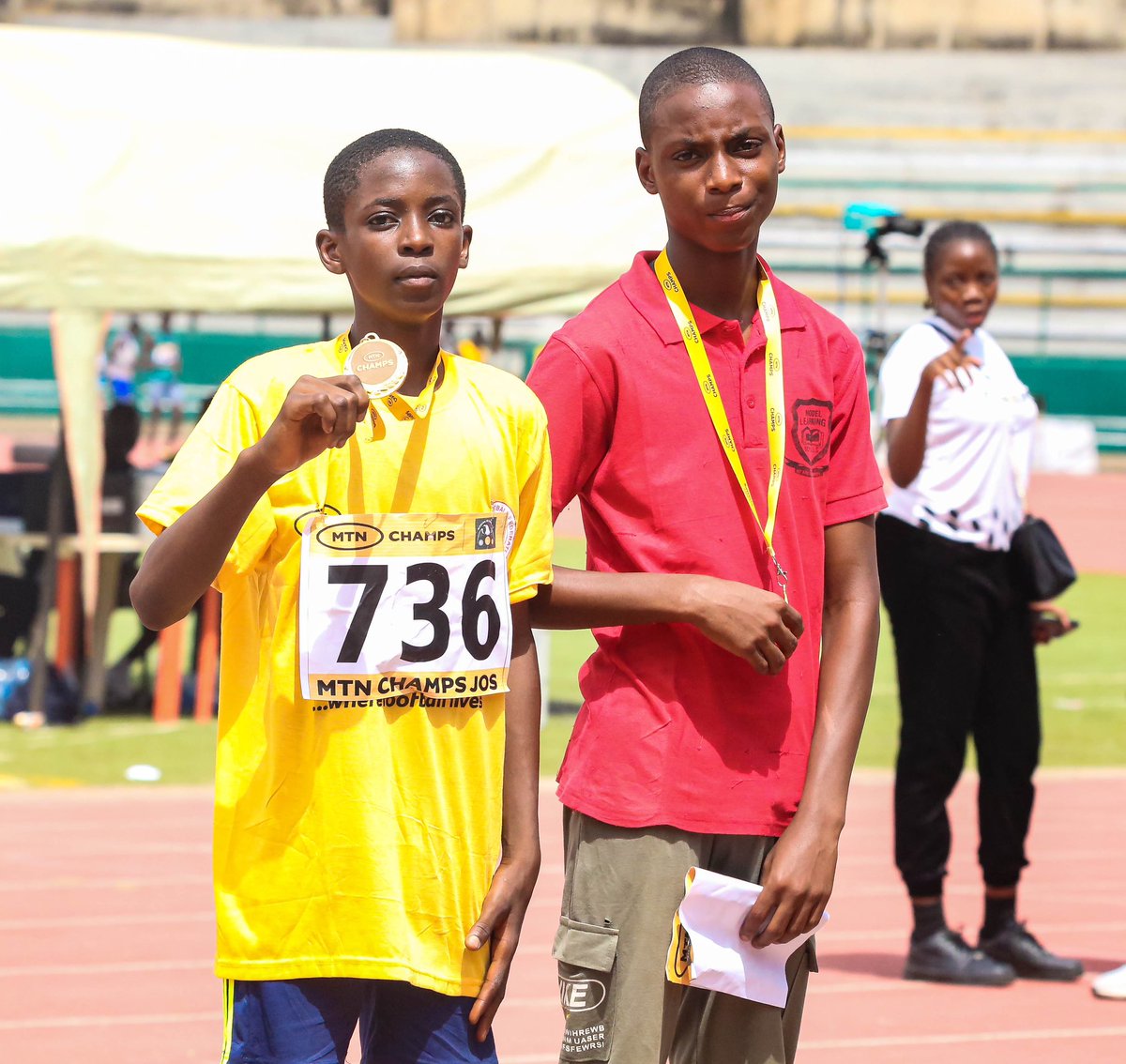 Two brothers Sagir and Idris Buhari won gold yesterday in the Cadet Long jump and Cadet High Jump. #MTNChampsJos