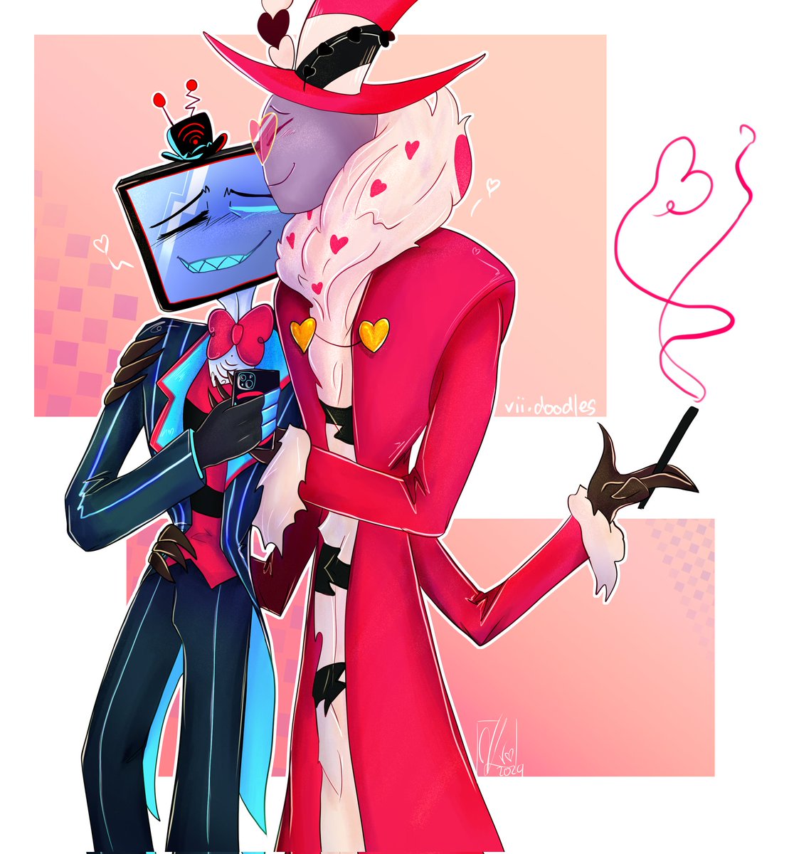 #voxVal kissies ✨#hazbinhotel #vox #valentino #hazbinhotelvox #hazbinhotelvalentino