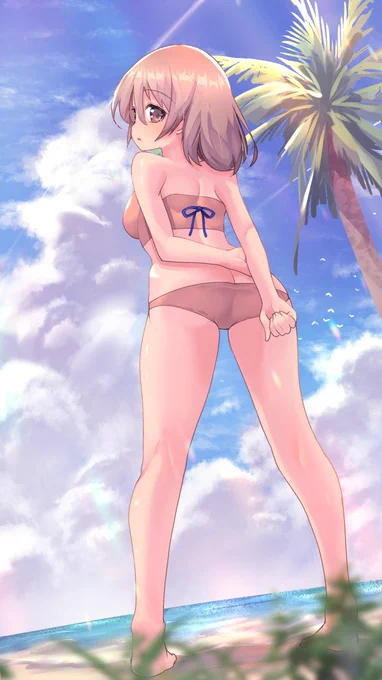 今日は水着オリキャラちゃん!#創作#オリジナル 