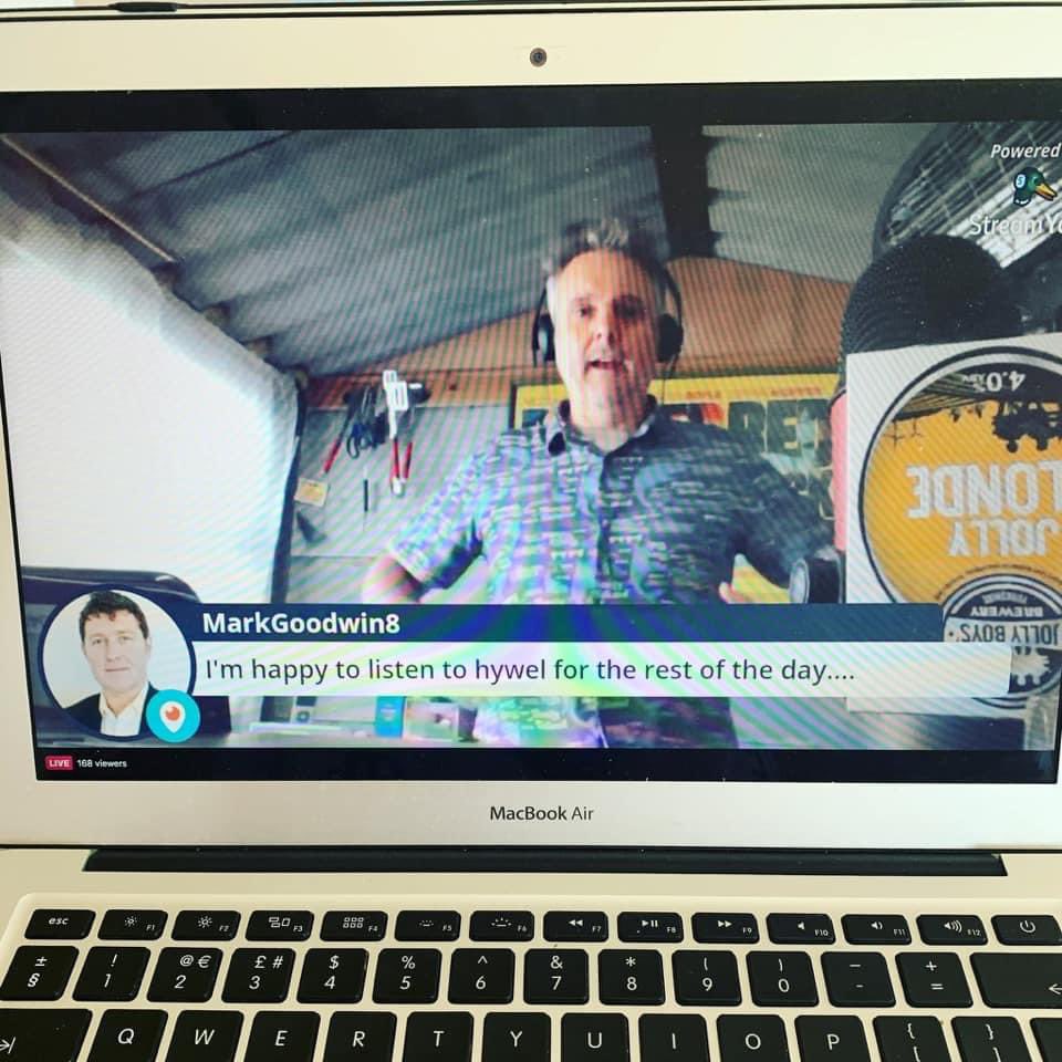 HYWEL_ROBERTS's tweet photo. Ah, the heady days of lockdown four years ago today when I did a presentation from mi garage/bar๐๐
#brewEdisolation
@MrEFinch @MarkGoodwin8 @beckycarlzon https://t.co/p8ahe36SsG