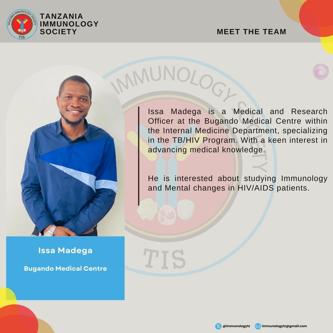 Get to know @issa_madega , a Medical Research Officer at @cuhas_bugando , probing into Immunology and Mental Health in HIV/AIDS patients. #MedicalResearch #Immunology #HIVAwareness #MentalHealthAwareness @FAISAfrica @iuis_online