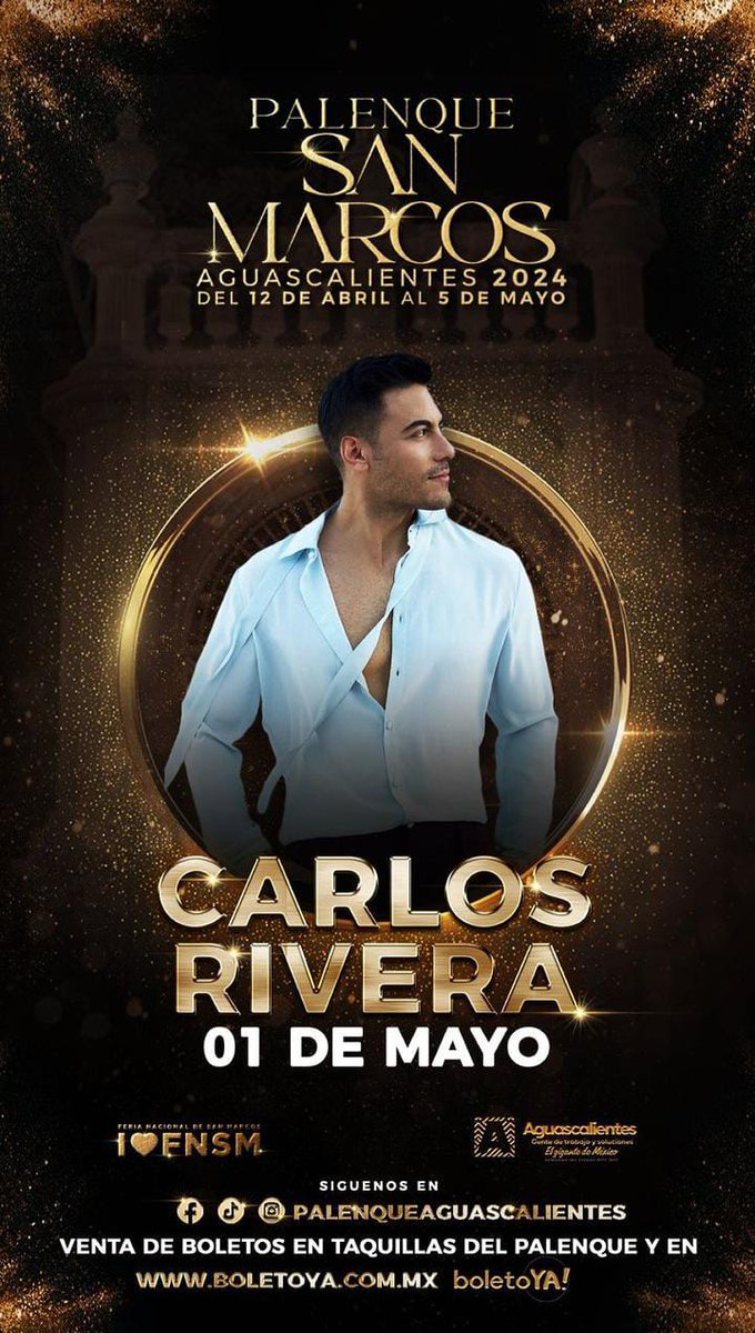 Riveristas llega nuestro capitán @_CarlosRivera a Aguascalientes, con su bonita gira #UnTourATodasPartes será una noche llena de amor. @CR_ClubPorTi @porti_argentina @_CarlosRivera @mikenoriega @SonyMusicArg @WestWoodEntt @westwoodfans