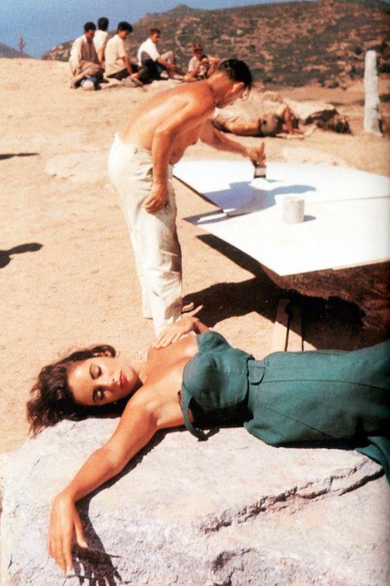 Elizabeth Taylor resting during the filming of 'Suddenly, Last Summer' in Spain, 1959