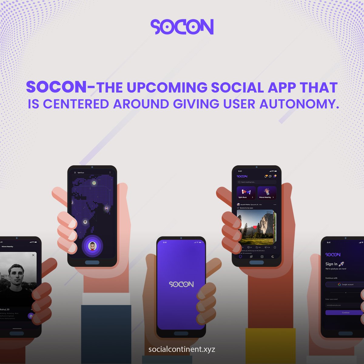 Embrace Your Digital Independence with SOCON! 🚀 Discover the upcoming social app designed to prioritize user autonomy above all else. SOCON places users at the forefront giving them complete ownership and autonomy of their online experience. 🌐

#SOCON #decentralized