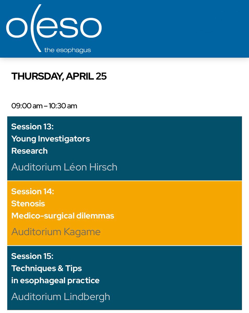 Day 2 of #OESO2024 about to start! Come join us to hear about some of the cutting edge research by our young investigators, learn about management of esophageal stenosis, or find out some techniques & tips in esophageal practices from our esophagologist experts!