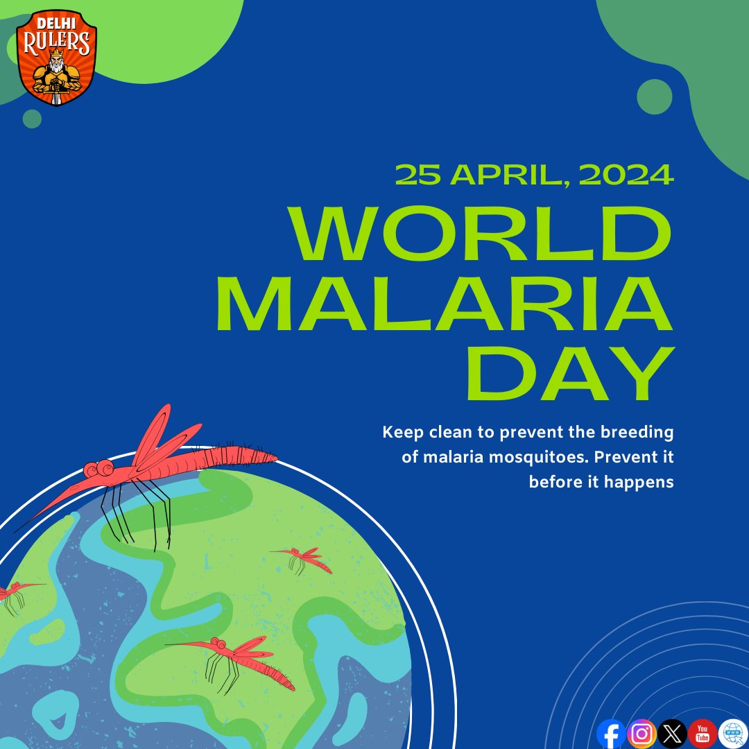 Keep clean to prevent the breeding of malaria mosquitoes. Prevent it before it happens. World Malaria Day.

#WorldMalariaDay #DelhiRulers #TNPGroup #prorollballleague #prorollball #rollball #tnpsports #apnadesikhel #sports #Trending #viralpost #tnpexplore #explore #viralpage