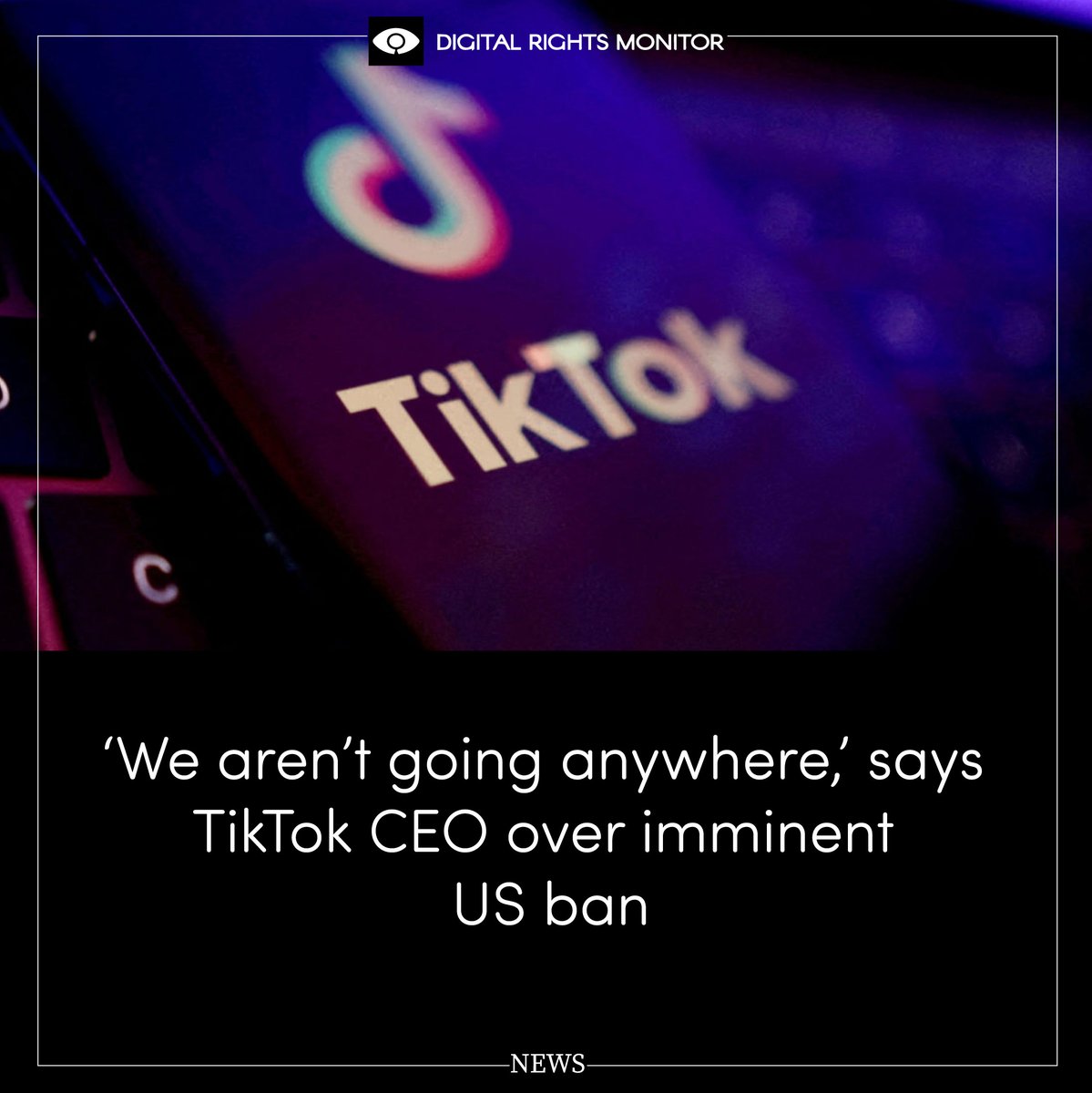 The response came shortly after President Joe Biden signed into law a bill that allows complete ban against TikTok in the US. ‘We are confident and we will keep fighting for your rights in the courts,’ TikTok CEO said to American users. Read: digitalrightsmonitor.pk/we-arent-going…