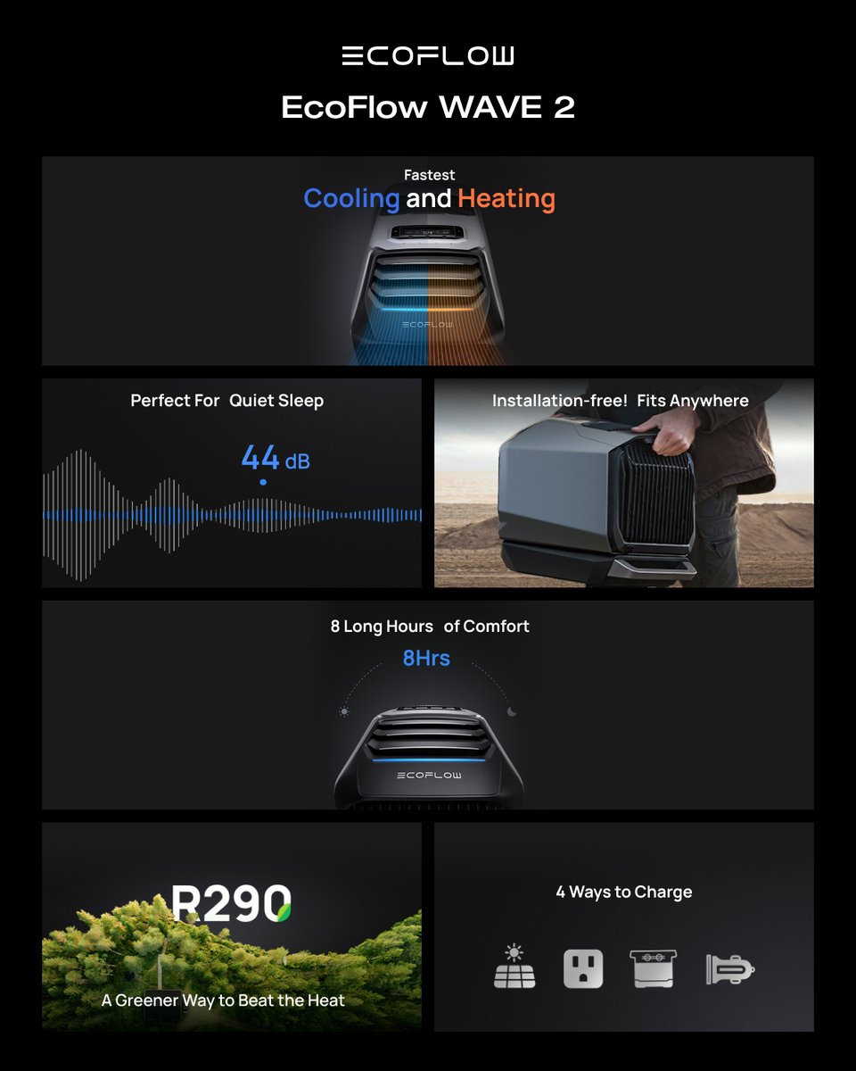 Let's recap the cool (and warm) #EcoFlowWAVE2 we started last year: quiet sleep, easy fit & 8 hours of comfort. Missed it last time? Catch the wave of 'Now or Never Limited Deal' with up to 40% off + FREE Car Vent Kit! 🛒: bit.ly/4aLOPmZ #FeelsLikeHome #EcoFlowOntheRoad