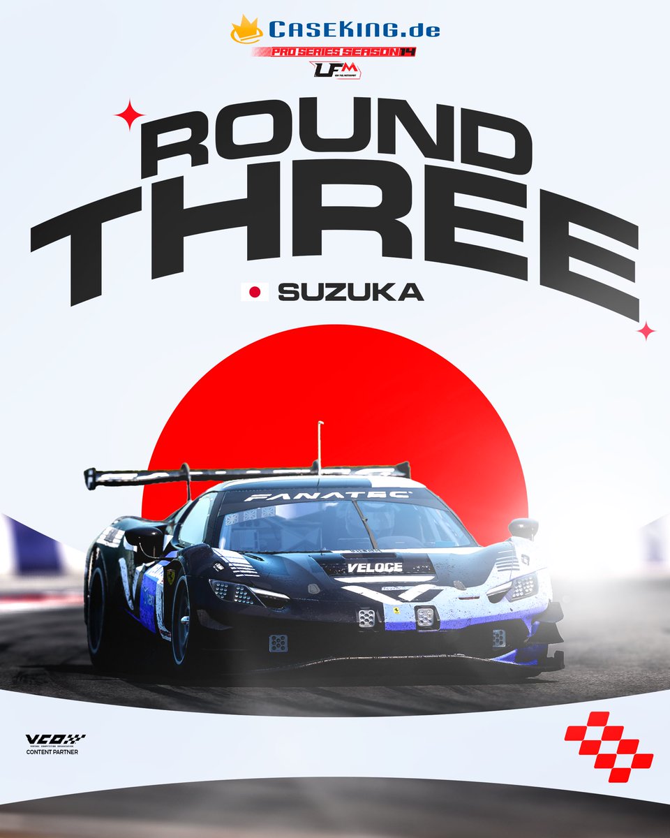 Round 3 of the @Caseking PRO Series - Suzuka is calling! 🏁 Get ready as the world's best drivers take on the legendary circuit. Adrenaline, speed and thrills - all this awaits you at the upcoming race! Be there on the track or in the broadcast from 8PM CEST:…