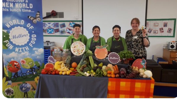 Wow what a colourful table of fresh fruit for today’s visit from @Jackier50345470 delivering our great Roadshow @mellorscatering all smiles from all our staff @DeltaGrangeLane 🍑🥬🍒🍎🍐🍋🍓🍇 # fun #freshfruit @DBNutrition_