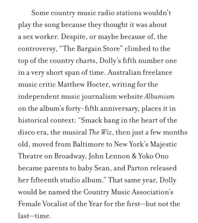 Incredibly honored and humbled to have been referenced in this glorious book: Dolly Parton: 100 Remarkable Moments in an Extraordinary Life.

@DollyParton 

#DollyParton100RemarkableMomentsinanExtraordinaryLife #DollyParton #QueenOfCountry #MyWords #TraceyEWLaird