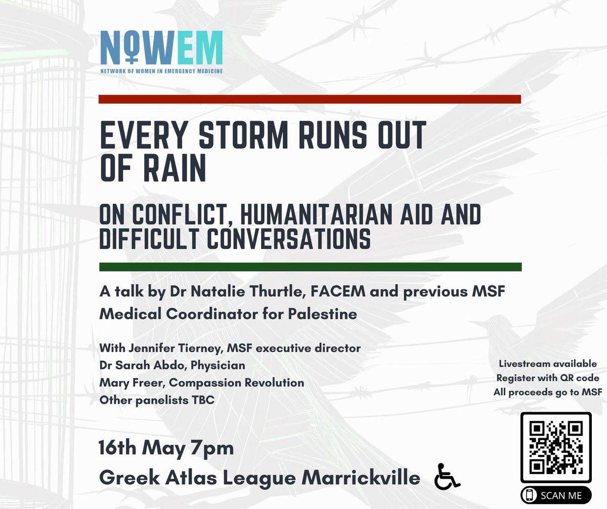 Turtle1doc's tweet photo. Network of Women in Emergency Medicine are hosting my cancelled talk referencing my work in Palestine, followed by an amazing panel to discuss how we as health care workers and medical organisations navigate this difficult conversation. Live-streaming will be available. 16th May https://t.co/AXgMOEfTAg