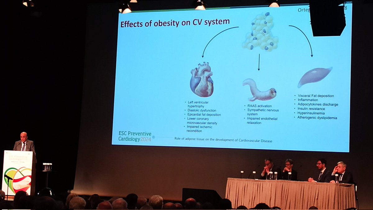 #ESCPrev2024 @AboyansV explain the influence of #obesity on #CV risk and the benefits of the new drugs for the treatment of #diabetes & #obesity #semaglutide #CVPrev @EAPCPresident @AnastasiaSMihai @AndreasGevaert @gbiondizoccai @PeroneFrancesco @doctstefania @El_Cavarretta