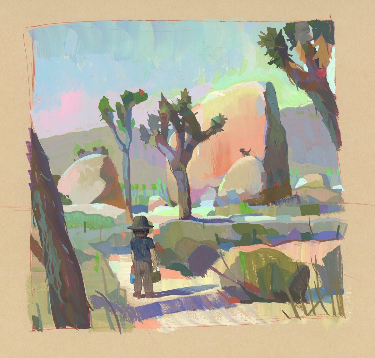 「Missing Joshua Tree #PleinAirpril 24 」|Angela Sungのイラスト