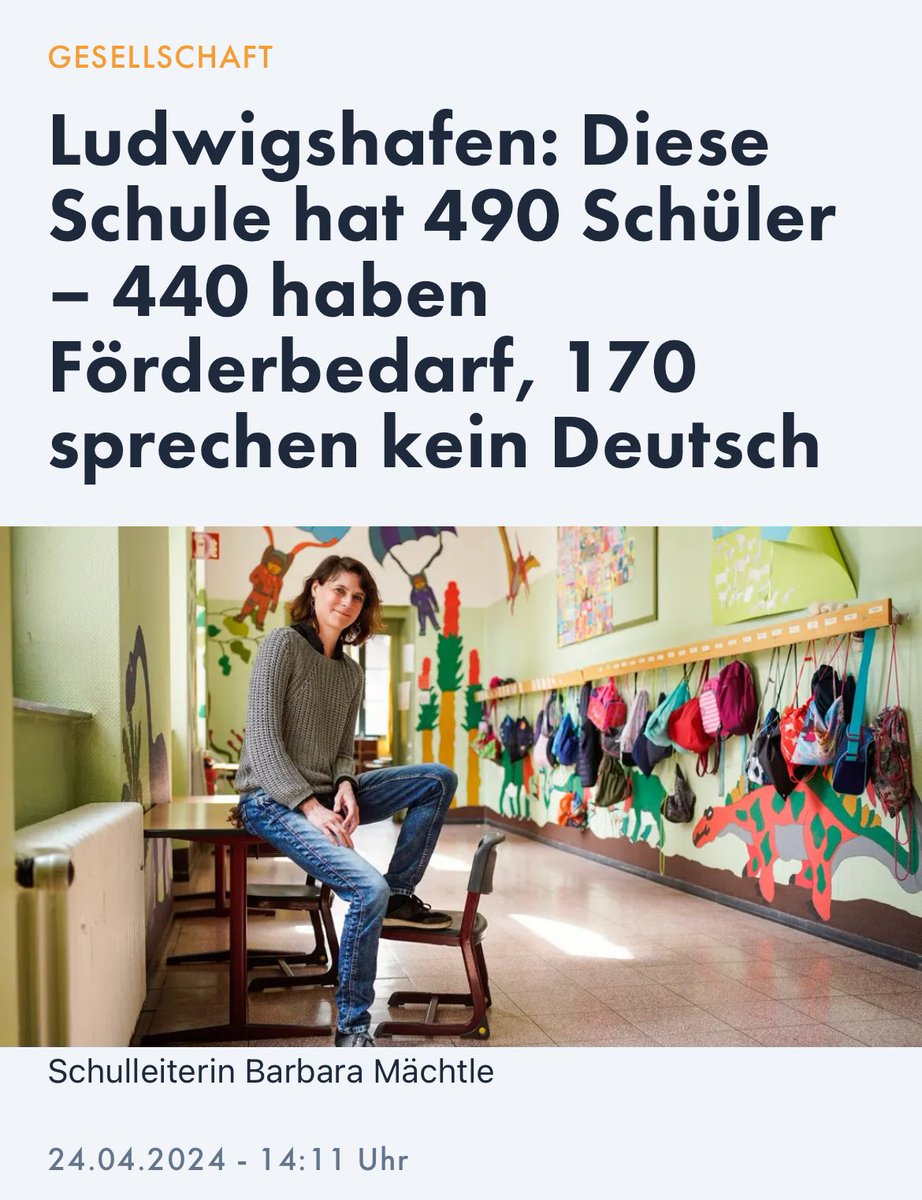 KEIN EINZELFALL❗️

Die Grundschule Gräfenau in Ludwigshafen hat insgesamt 490 Schüler der 1. - 4 Klasse.

▪️Ca. 440 davon haben Förderbedarf in Deutsch und 
▪️mehr als 170 Kinder haben so gut wie keine Deutschkenntnisse.

Mehr als jeder 3. Schüler an der Grundschule kann KEIN