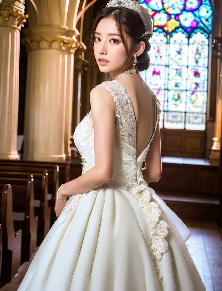#ウエディングドレス姿が見たい
厳かな教会出来た🥰
ウェディングドレス、作ってて楽しい❤️
