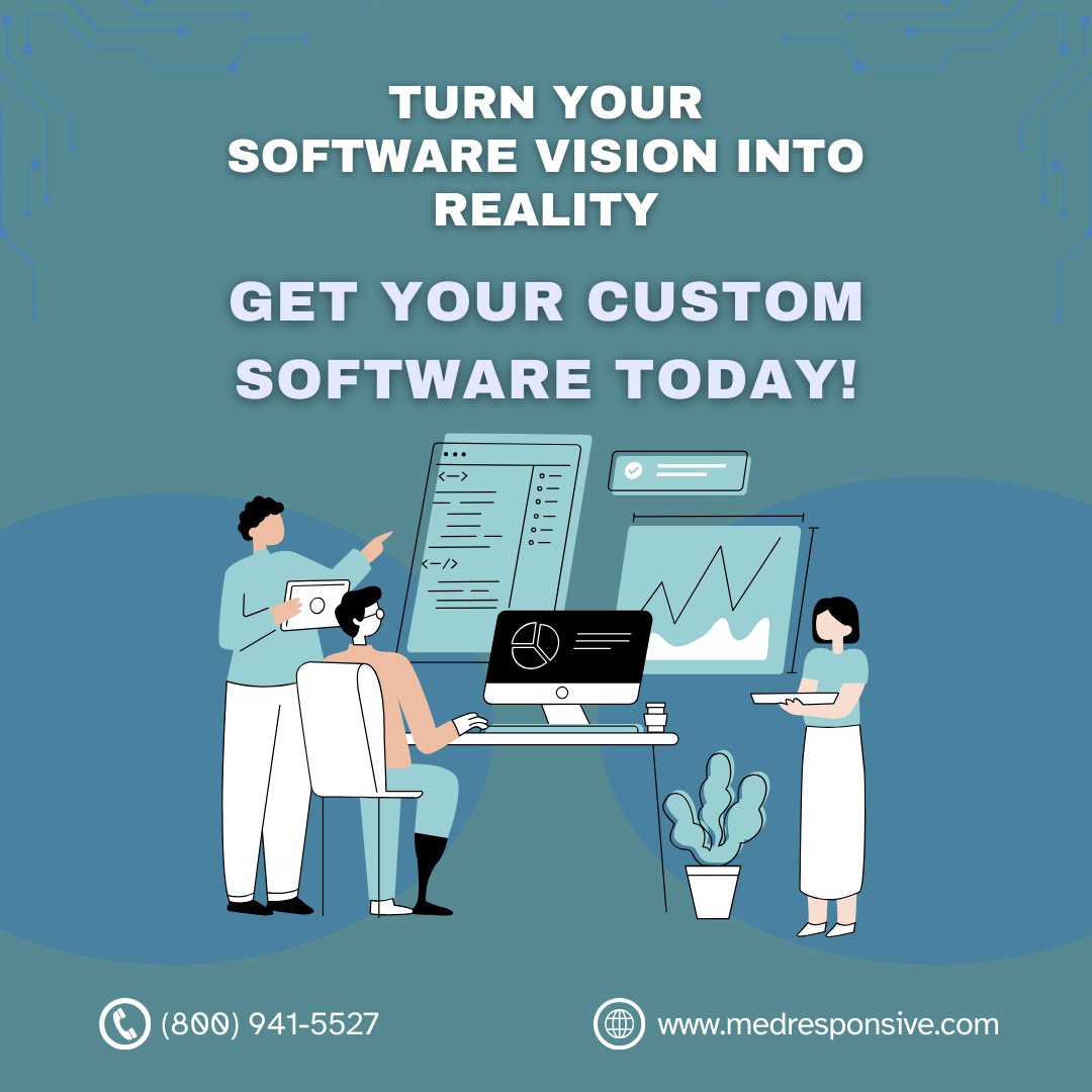 MedResponsive's tweet image. Dreaming of the perfect software? We build it! Get professional software development services from us and watch your ideas come to life. Get your custom solution today! medresponsive.com/services/softw…

#CustomSoftware #SoftwareDevelopment #SoftwareDevelopmentServices