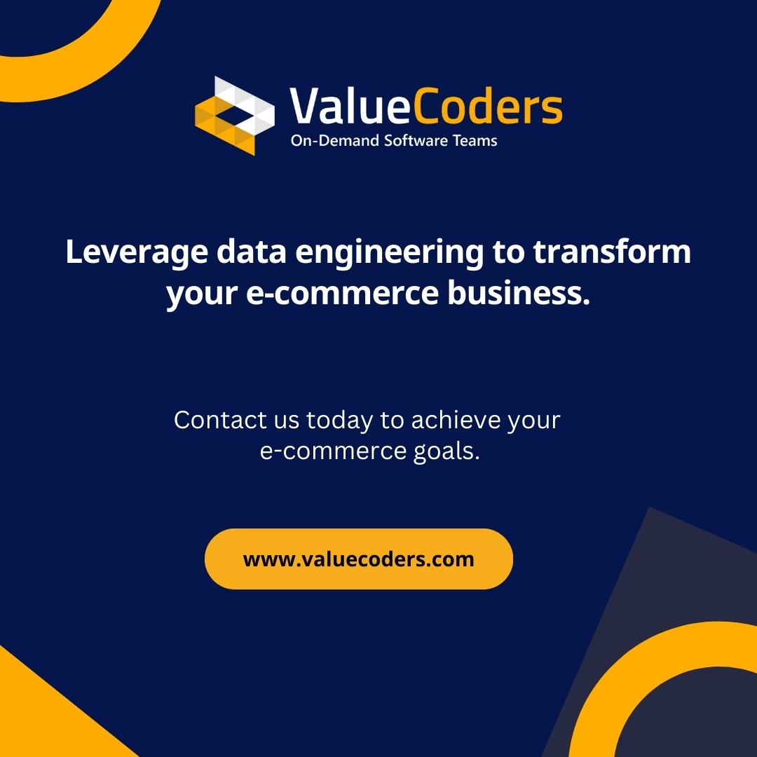 Is your e-commerce business struggling to provide tailored experiences to users? Dive into the world of data engineering to unlock the potential of personalised user experiences and skyrocket your revenue! valuecoders.com/contact #DataEngineering #Ecommerce #ValueCoders