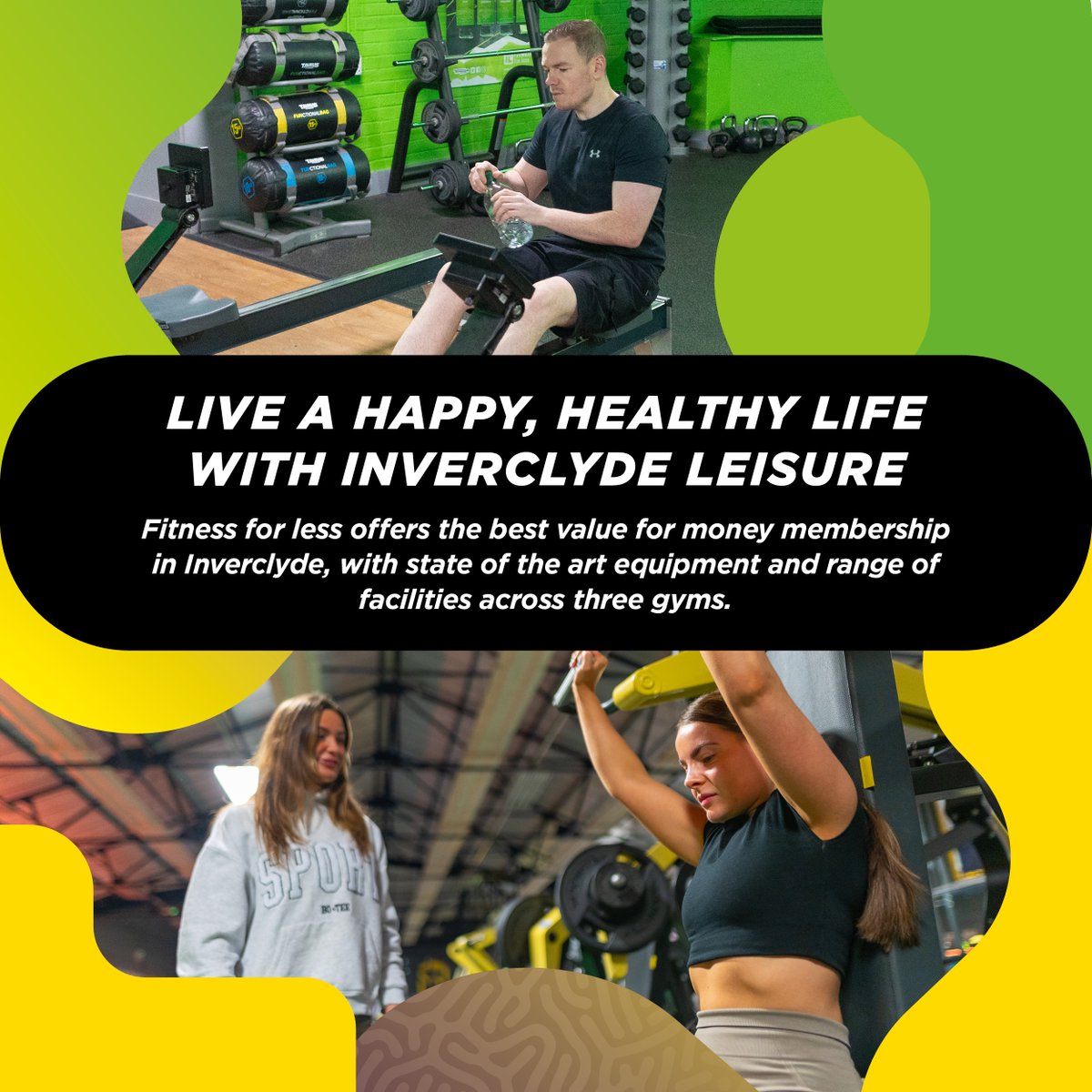 Live a happy, healthy life with Fitness For Less from Inverclyde Leisure 💙 Enjoy facilities across our three Fitness For Less gyms from as little as £16.99 per month, with £0 joining fee 🙌 Find out more 👇 inverclydeleisure.com/gym/fitness-fo…