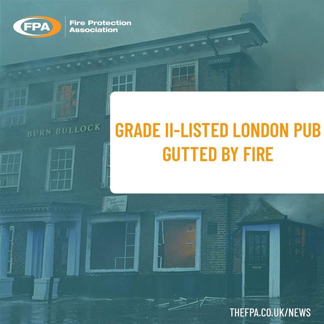 Grade II-listed London pub gutted by fire. On the evening of 19 April 2024, emergency services responded to a large fire at a derelict Grade II-listed pub in the London Borough of Merton. Find out more: bit.ly/44fYAad #FireSafety #FireProtection #FPA
