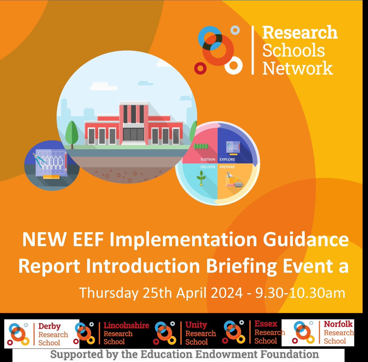 It's not too late to book on to the new @EducEndowFoundn Implementation Guidance Report Introduction Briefing Event which takes place at 09:30 today. This is the first in a series of webinars exploring this guidance. Book here - buff.ly/3JtYuT9