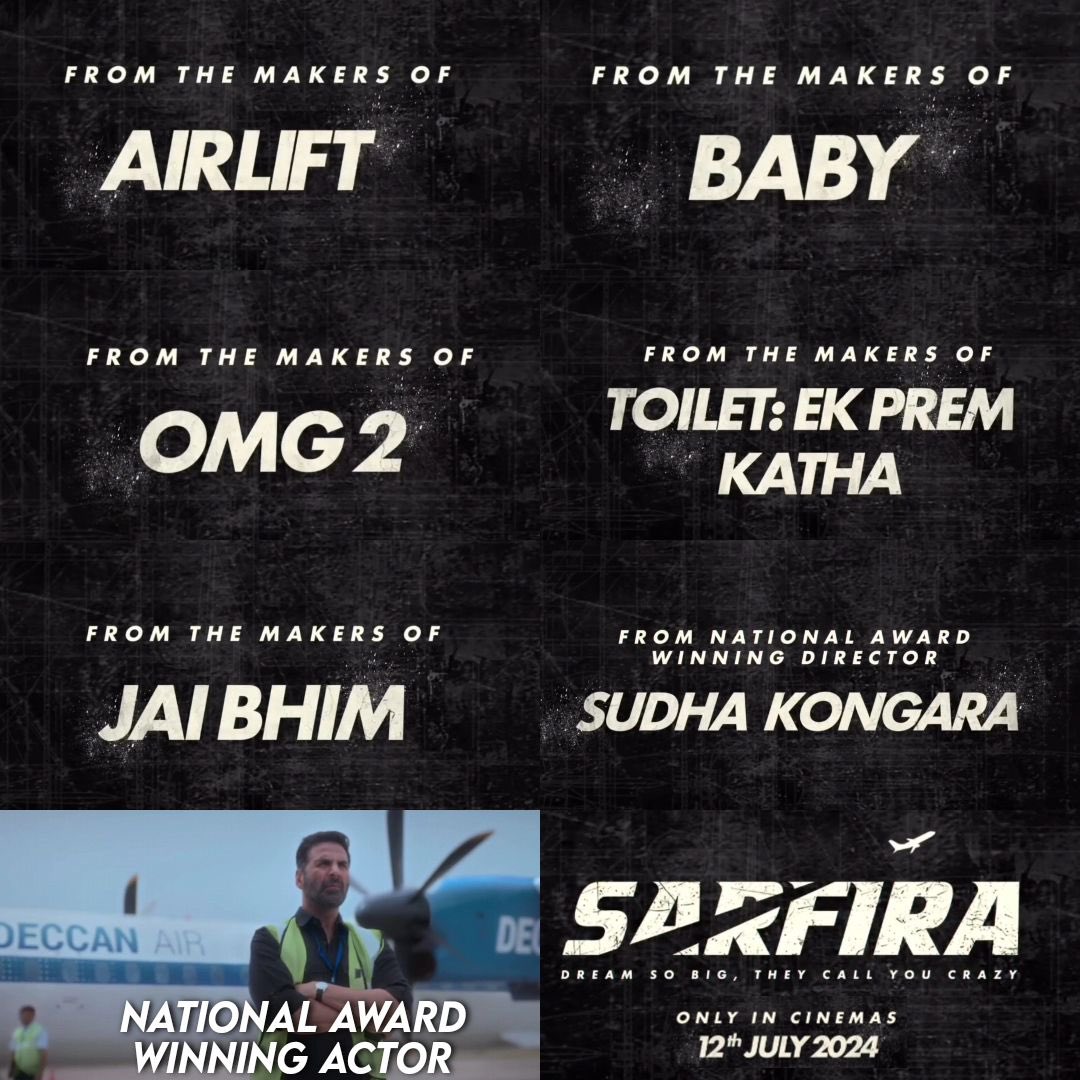 This is more than enough for #Sarfira to work at the Boxoffice. 

#AkshayKumar is going to make a ROARING COMEBACK. Wait & watch !