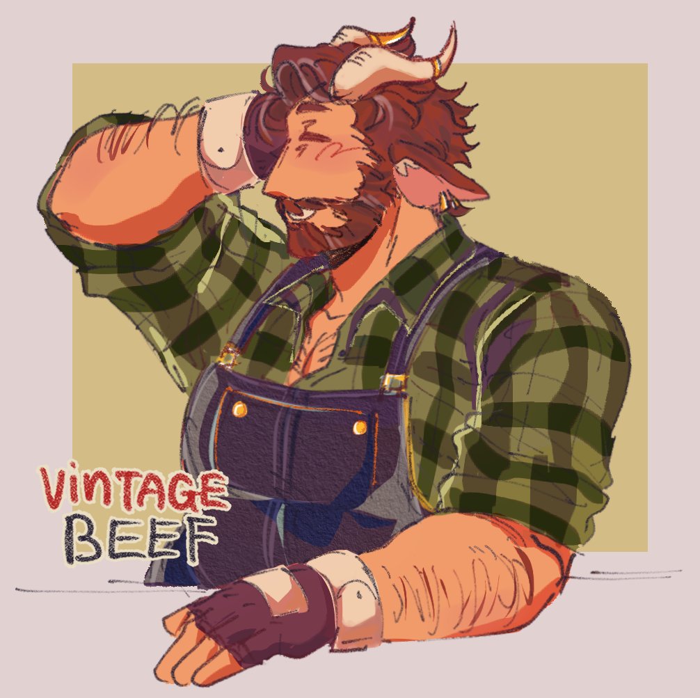 Hermit A Day May #1 - Vintage Beef! - - - The Meatman himself! what a charmer [@VintageBeefLP] [#HermitCraft #hermitcraftfanart #vintagebeeffanart #hermitaday]