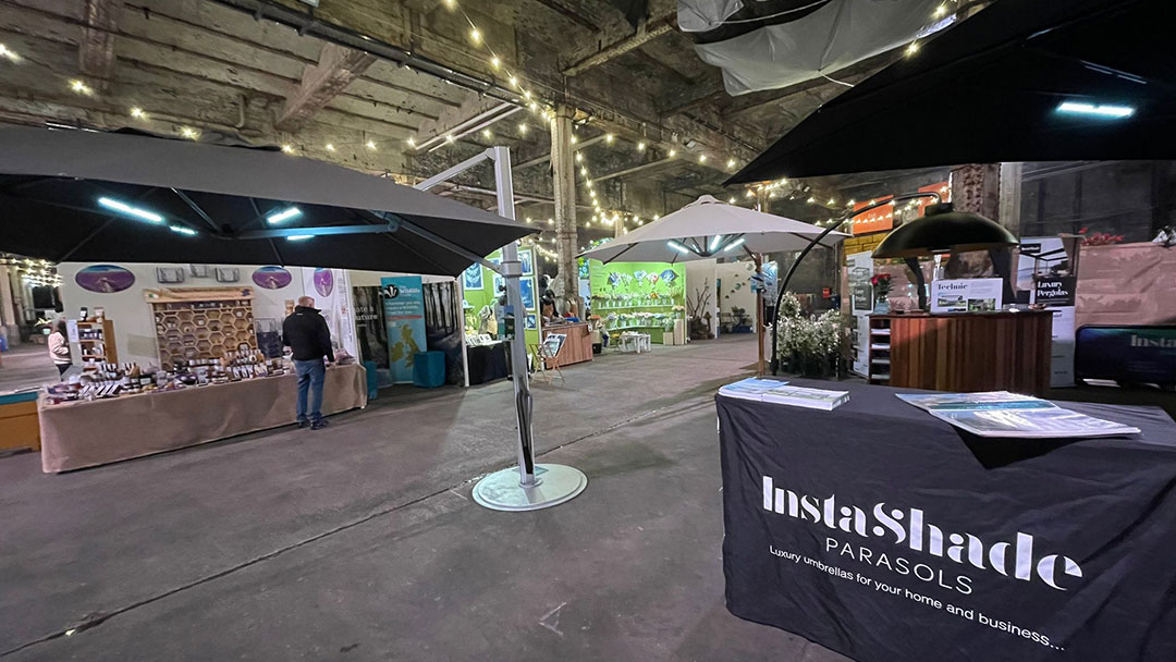 We had a great time exhibiting at @The_RHS Urban show in Manchester last week! 🌿 Our Instashade Parasols team had a blast connecting with fellow garden & outdoor enthusiasts whilst showcasing our stylish shade solutions. Until next time, Manchester!