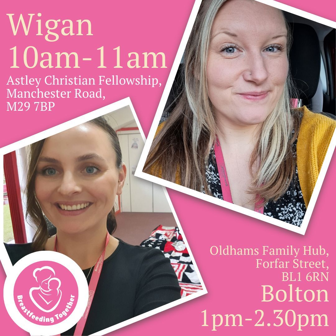 Come and see the Sarah's at group today! We have our two drop in groups running in Astley & Bolton, if you need any breastfeeding support or just want to meet new Mums 🥰