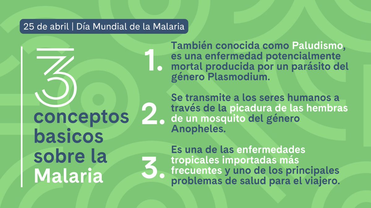 @FundacionBBVA @agbasteiro @saviclinicbcn 📅 Día Mundial de la #Malaria  🦟 ¿Sabías que cada año en España se diagnostican entre 400 y 600 casos de malaria importada en viajeros procedentes de zonas de riesgo? ➕ Info en #PortalCLÍNIC 👉 tinyurl.com/2h69fhvm   @fundacionBBVA