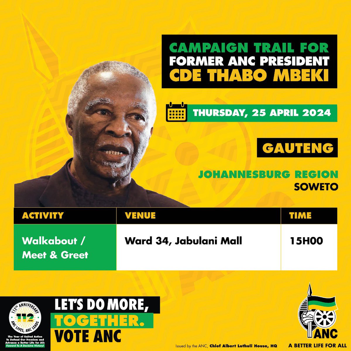 Defend the revolution. Thank you former president Mbeki. #VoteANC2024 #VoteANC2024