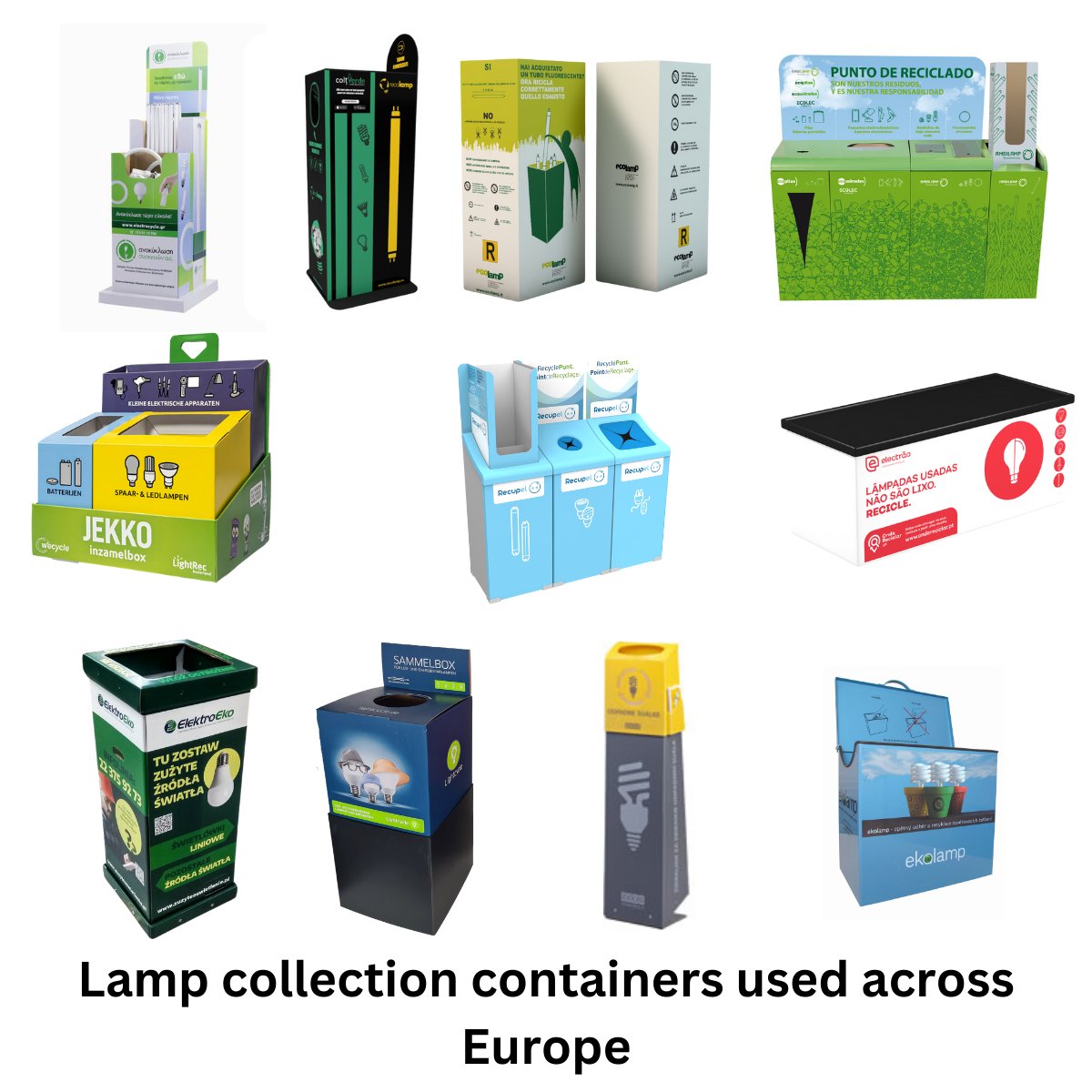 Discover examples of collection boxes used by EucoLight members throughout Europe to make recycling easy, efficient, and accessible.

Locate a member near you on our website and start recycling lamps today!♻️

👉 eucolight.org

#recycling #RecycleResponsibly