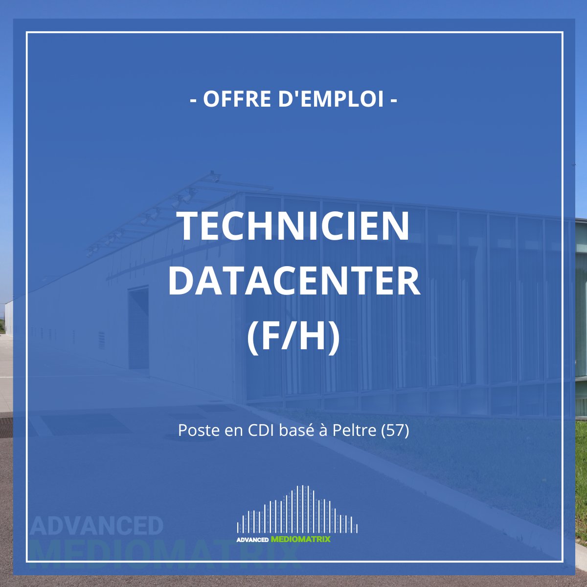 📢 Nous recrutons un ou une Technicien(ne) Datacenter en #CDI pour une prise de poste au sein de notre #datacenter !

Informations :
👋🏼 Contrat CDI
📍 Peltre (57)
👉 CV à contact@mediomatrix.com ou candidatez directement à l'annonce : lnkd.in/e2ERMBYb

#metz #hiring