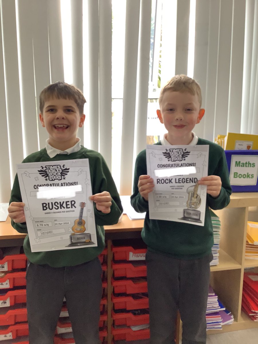 Great work boys! 👏 Our times table knowledge is improving every day! 👏🌟🎸🏆😀🌟👏💡 @broadwayjuniors