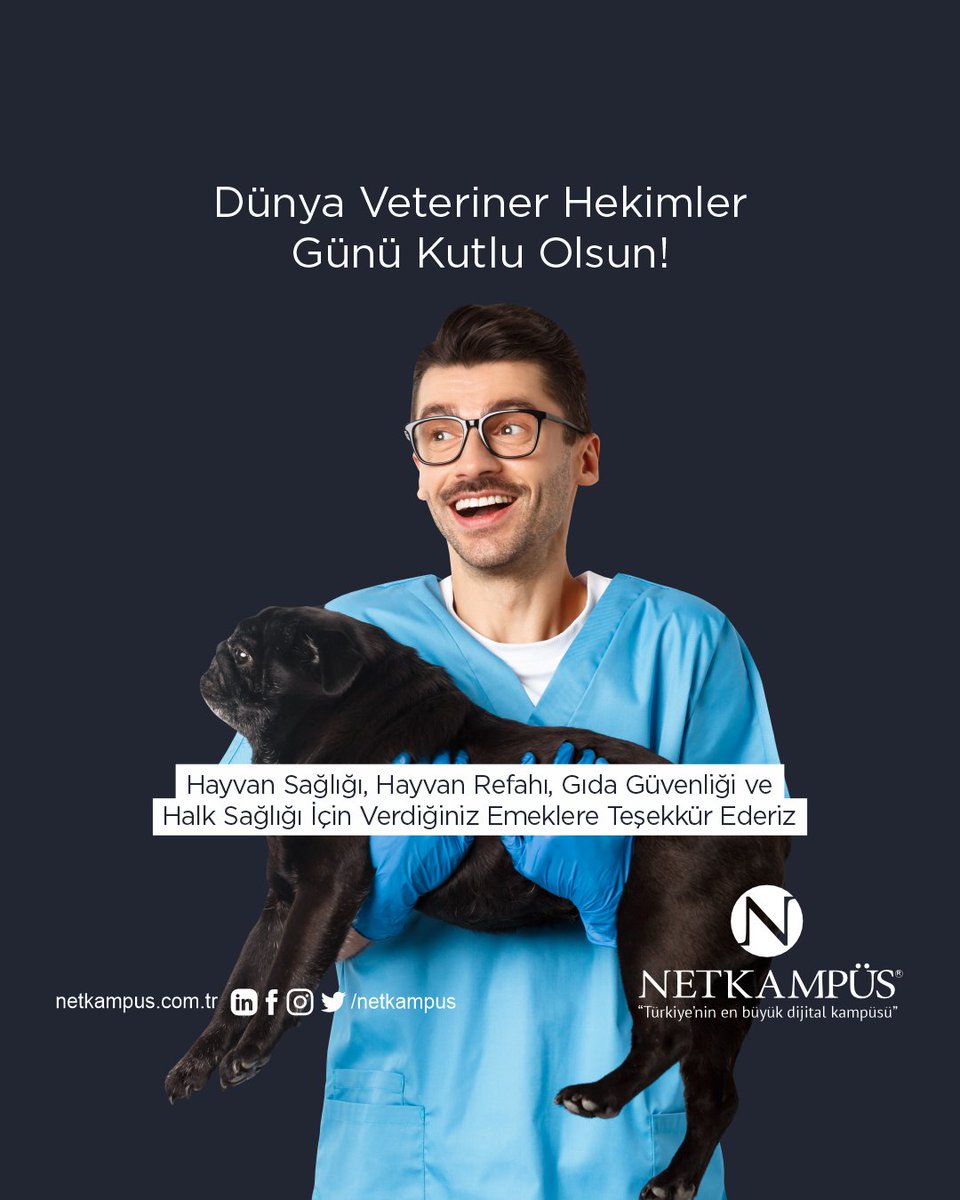 netkampus's tweet photo. Dünya Veteriner Hekimler Günü Kutlu Olsun!
Hayvan Sağlığı, Hayvan Refahı, Gıda Güvenliği ve Halk Sağlığı İçin Verdiğiniz Emeklere Teşekkür Ederiz 🐶🐱👨‍⚕️
#Netkampüs #UzaktanEğitim #OnlineEğitim https://t.co/oG2Gvvb9tA