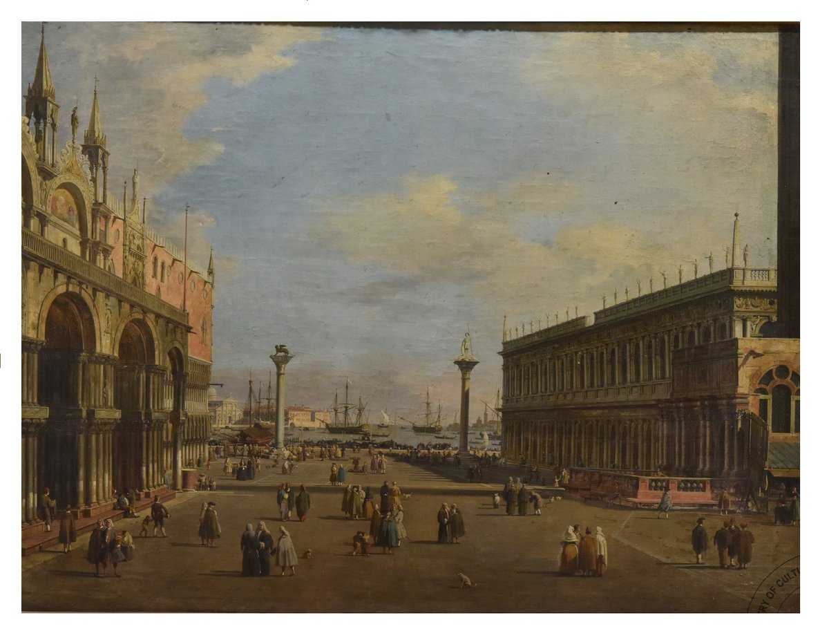 Painting of Piazza San Marco, one of the most visited sites in Italy by Canaletto, a prominent cityscapes painter of the 18th century Venice.
Canaletto, by name of Giovanni Antonio Canal (1697 – 1768) was an Italian painter (1/3) 
#SalarJungMuseum #Canaletto #ItalianPainter