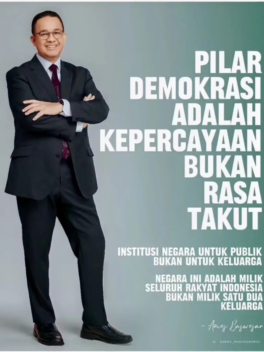 Abah is the best. 'Pilar demokrasi adalah kepercayaan, bukan rasa takut. Institusi negara untuk publik bukan untuk keluarga. Negara ini milik seluruh rakyat Indonesia bukan milik 1 keluarga.' (Anies Baswedan) #JokowiBapakNepotisme #JokowiBapakNepotisme